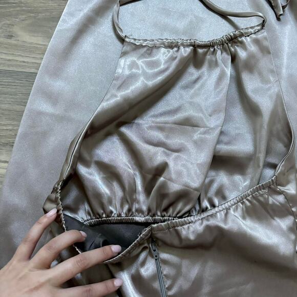 Satin Beaded Two Piece Set Handmade Vtg - Picture 6 of 7